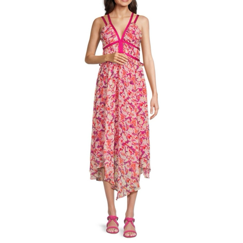 ba&sh Pink Floral High Low Dress